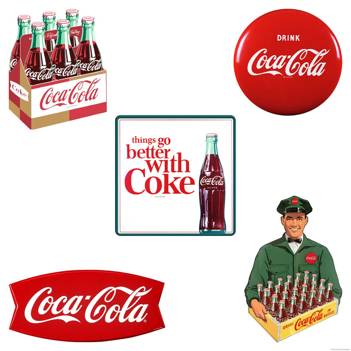 1200x1200 Retro Planet Drink Coca Cola Icons Fishtail Wall Decal
