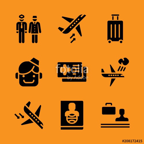 Blank, Flying, Legal And Cockpit Icon Set Vector Illustration 500x500 Blank, Flying, Legal And Cockpit Icon Set Vector Illustration