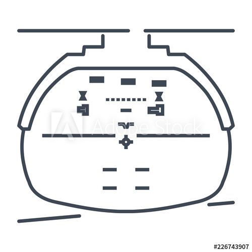 Thin Line Icon Airplane Glass Cockpit Display, Head Up Display 500x500 Thin Line Icon Airplane Glass Cockpit Display, Head Up Display