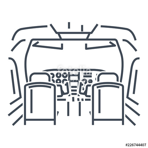 Thin Line Icon Interior Of Cockpit Private Airplane Stock Image 500x500 Thin Line Icon Interior Of Cockpit Private Airplane Stock Image
