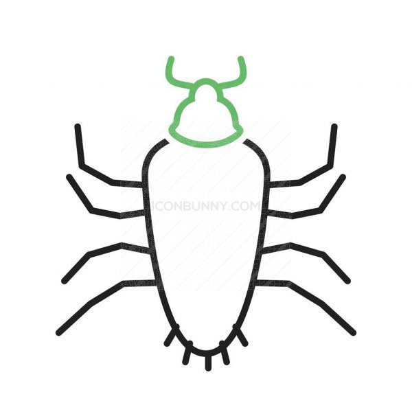 600x600 Cockroach Line Green Black Icon