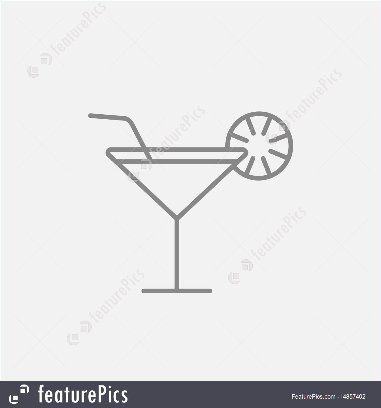 1300x1392 Cocktail Glass Line Icon Stock Illustration
