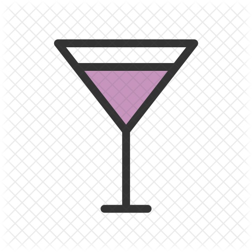 512x512 Cocktail Glass Icon Of Colored Outline Style