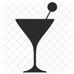 256x256 Martini Glass Icon Of Glyph Style