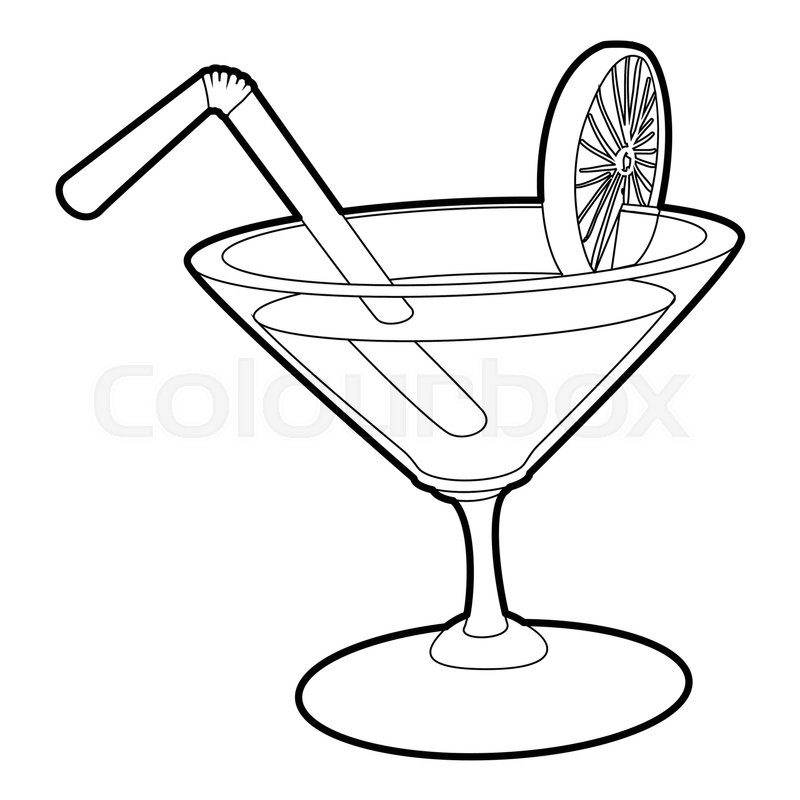800x800 Cocktail Icon Outline Illustration Of Stock Vector Colourbox