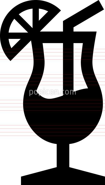 400x704 Fruity Cocktail Mixed Drink Vector Icon