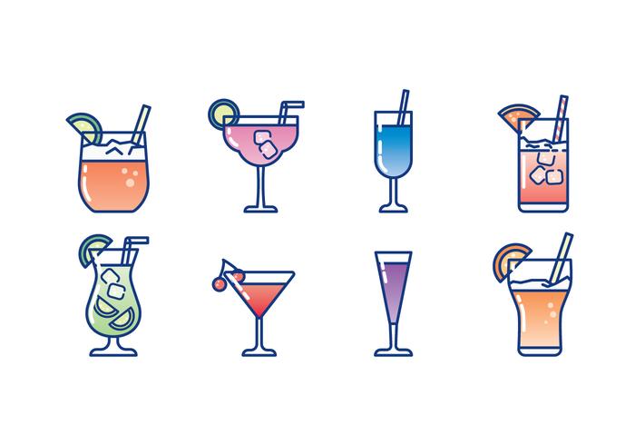 700x490 Glass Of Cocktail Icon Set