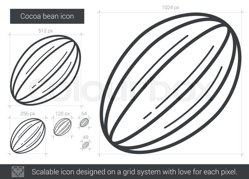 800x576 Cocoa Bean Vector Line Icon Isolated Stock Vector Colourbox
