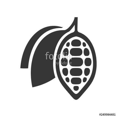 500x500 Chocolate Cocoa Beans Icon On White Background Vector Stock