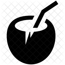 256x256 Coconut Icon Of Glyph Style