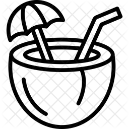 256x256 Coconut Icon Of Line Style