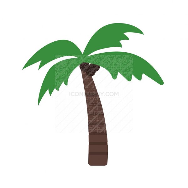 600x600 Coconut Tree Flat Multicolor Icon
