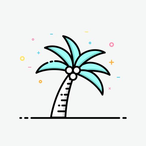 490x490 Coconut Tree Icon In Filled Outline Style For Decorated In Summer