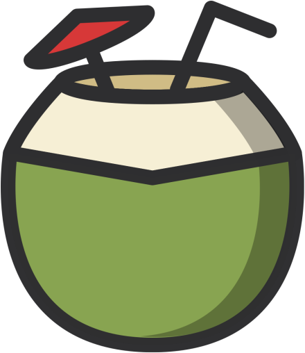 440x508 Coconutjuice, Coconut, Straw, Dinking, Drink Icon