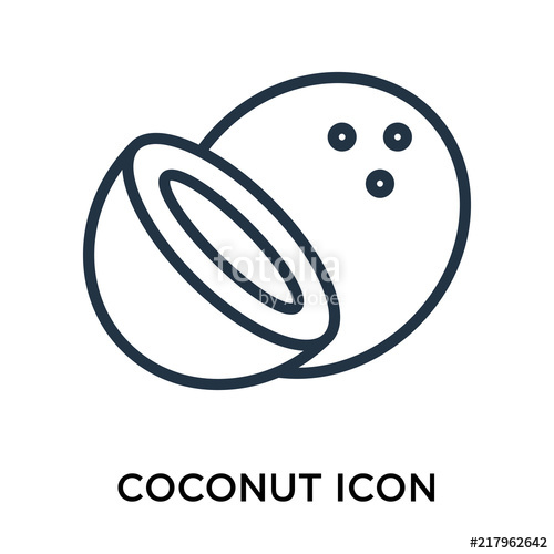 500x500 Coconut Icons Isolated On White Background Modern And Editable