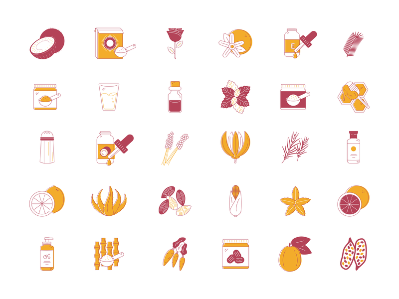 800x600 Coconut Oil Icon Set