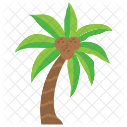 256x256 Coconut Tree Icon Of Flat Style