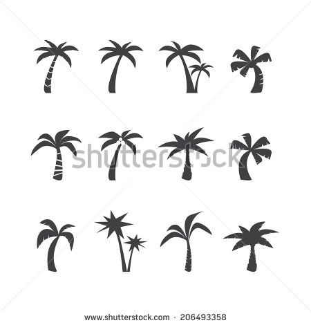 450x470 Coconut Tree Icon Set, Each Icon Is A Single Object