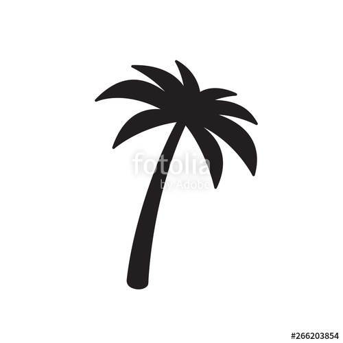 500x500 Palm Tree Icon Vector Logo Coconut Tree Symbol Sign Tropical