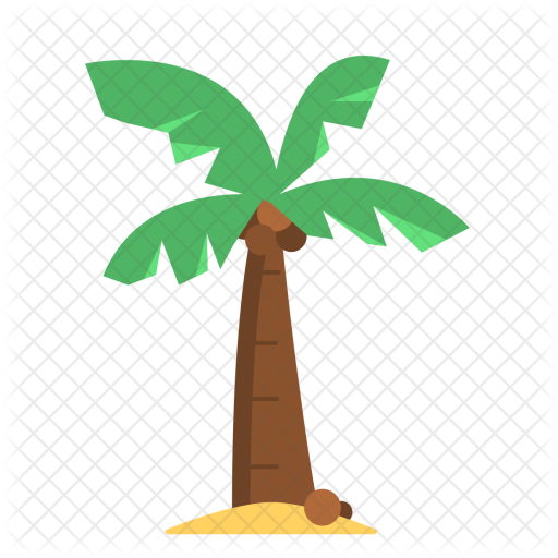 512x512 Coconut, Tree, Vacation, Holidays, Travel Icon Of Flat Style