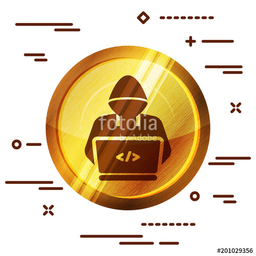 Bright Golden Wooden Icon With Hacker Or Coder Symbol On White 500x500 Bright Golden Wooden Icon With Hacker Or Coder Symbol On White