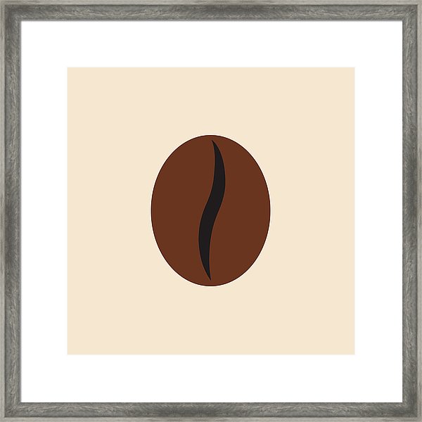 600x600 Coffee Bean Icon, Modern Minimal Flat Design Style Vector