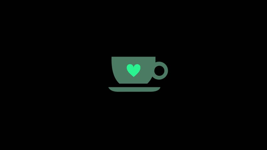852x480 Coffee Cup Icon Animation On Stock Footage Video
