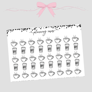 300x300 Foiled Coffee Icon Stickers Planning Roses
