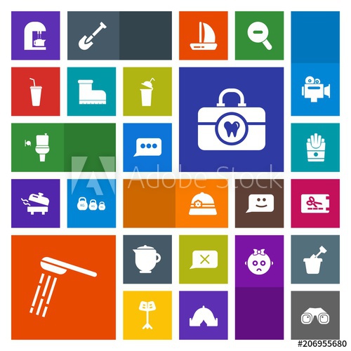 500x500 Modern, Simple, Colorful Vector Icon Set With Espresso, Coupon, Wc