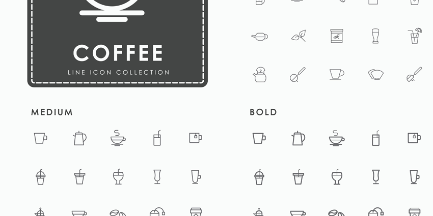 850x425 Coffee Icon Pack Assets For All