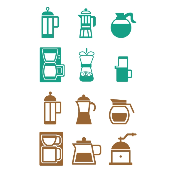 600x600 Coffee Icons Cuttable Design