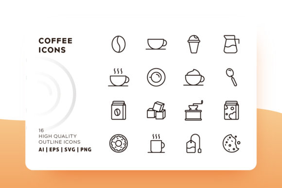 580x387 Coffee Outline Icon Pack Graphic
