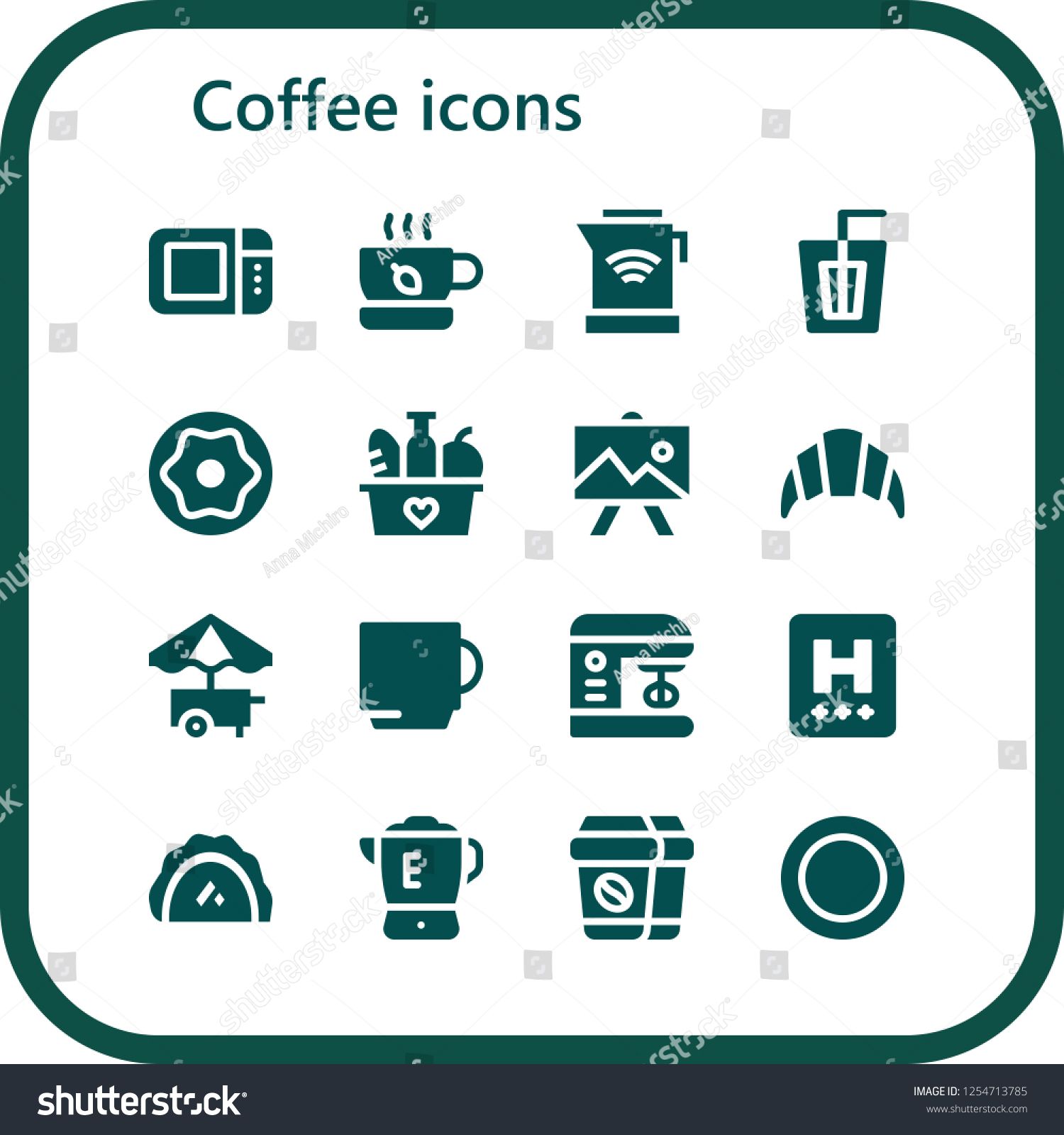 1500x1600 Vector Icons Pack Of Filled Coffee Icons Simple Modern Icons