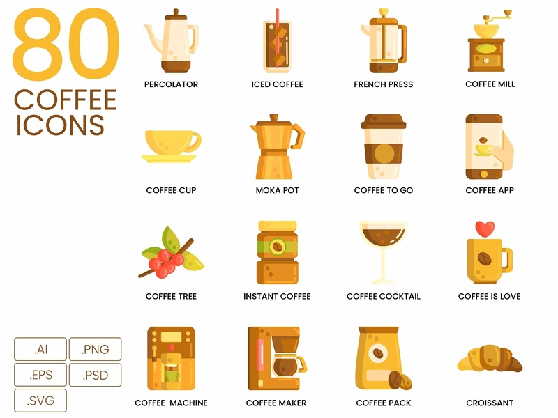 800x600 Coffee Flat Icons
