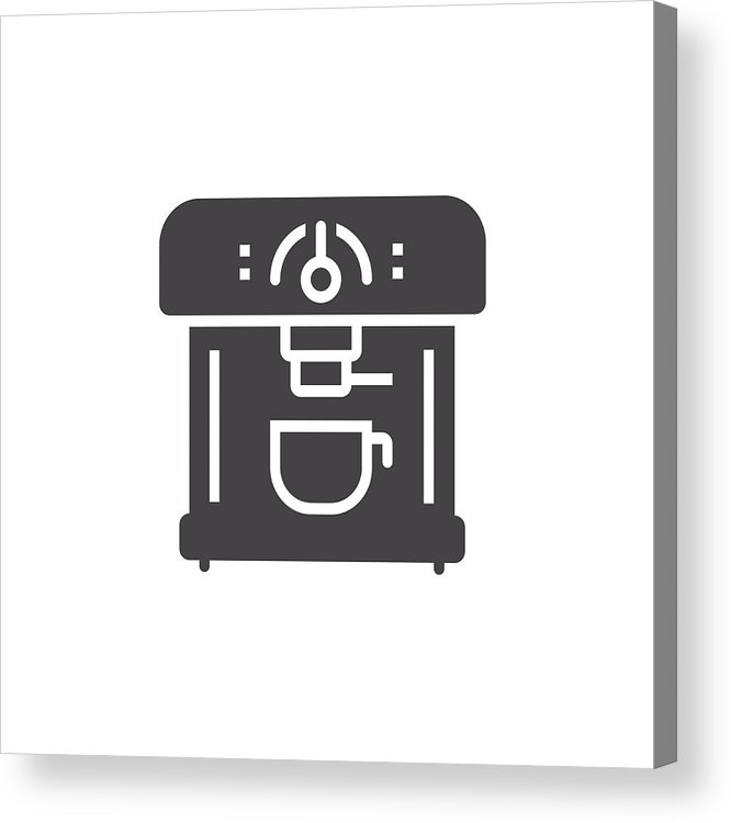 666x750 Coffee Machine Icon Vector, Solid Flat Sign, Pictogram Isolated