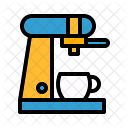 256x256 Coffee Machine Icon Of Colored Outline Style