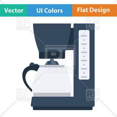 400x400 Flat Design Of Kitchen Coffee Machine Icon In Ui Colors Vector