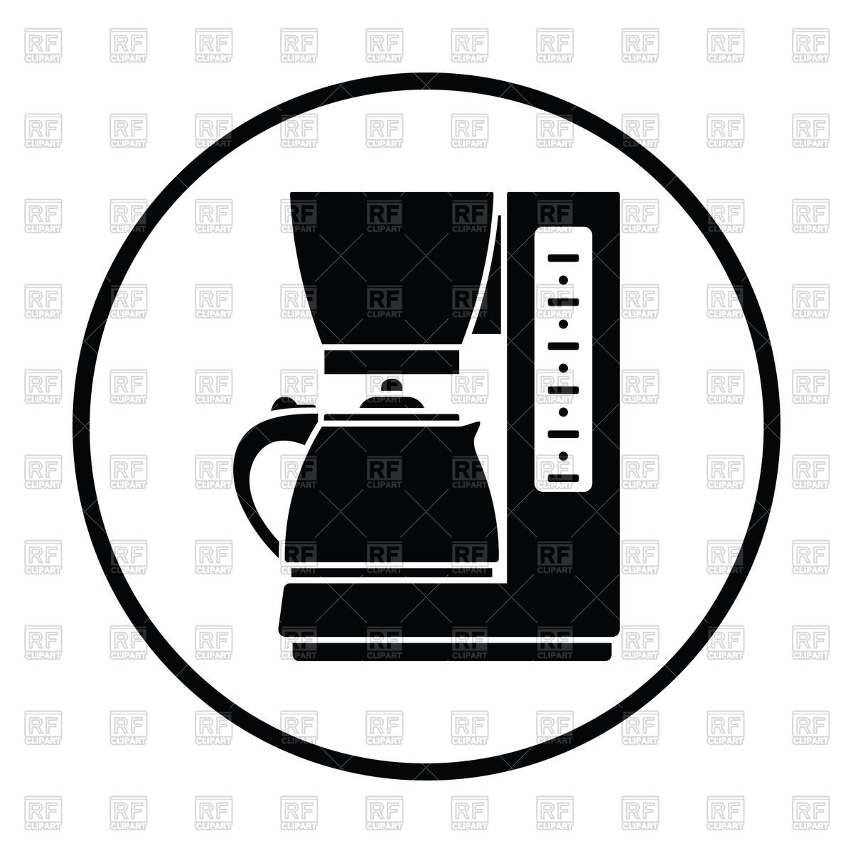 1200x1200 Thin Circle Design Of Kitchen Coffee Machine Icon Vector Image