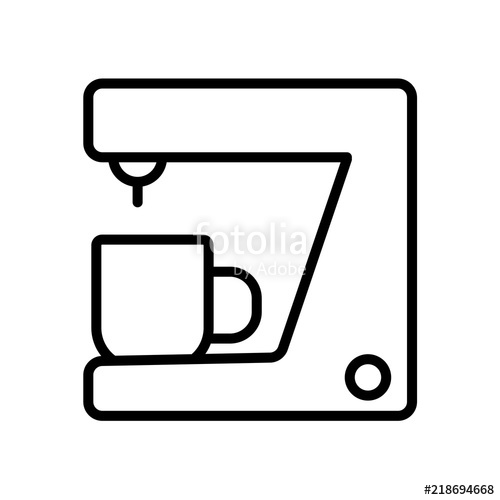 500x500 Coffee Machine Icon Isolated On White Background Modern