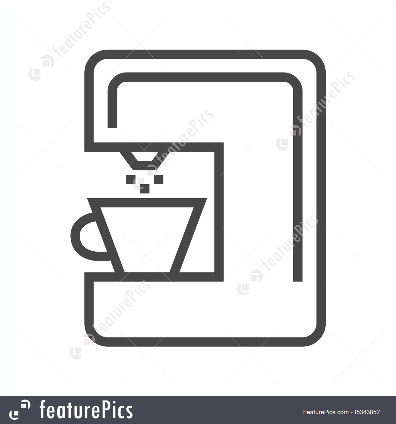 1300x1392 Coffee Maker Line Icon Stock Illustration