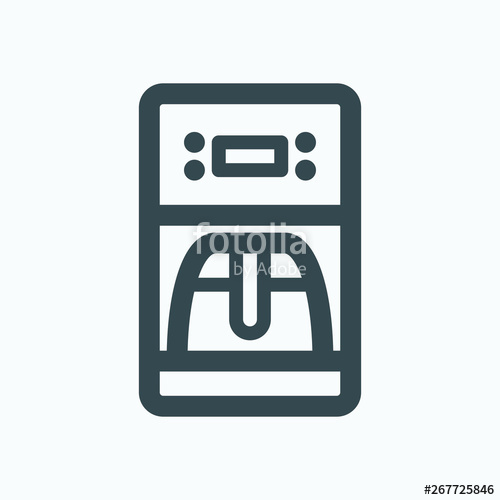500x500 Coffee Maker Isolated Icon, Drip Coffee Maker Outline Vector Icon