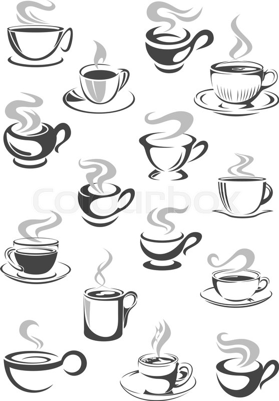 557x800 Coffee Cup And Tea Mug Icon Set Cup Stock Vector Colourbox