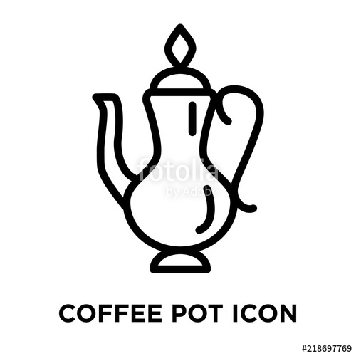 500x500 Coffee Pot Icon Vector Isolated On White Background, Coffee Pot