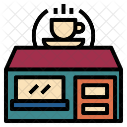 256x256 Coffee Shop Icon Of Colored Outline Style