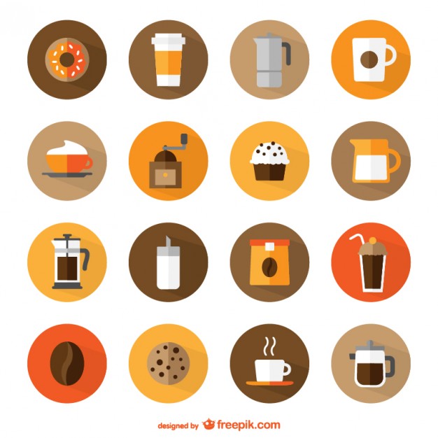 626x626 Coffee Shop Round Icons Vector Free Download