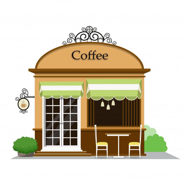 626x626 Coffee Shop The Facade Of Shop Icon In Flat Style Premium Vector