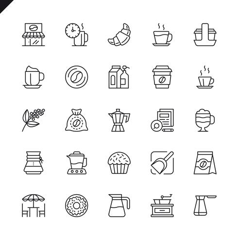490x490 Thin Line Coffee, Coffee House, Coffee Shop Icon Set