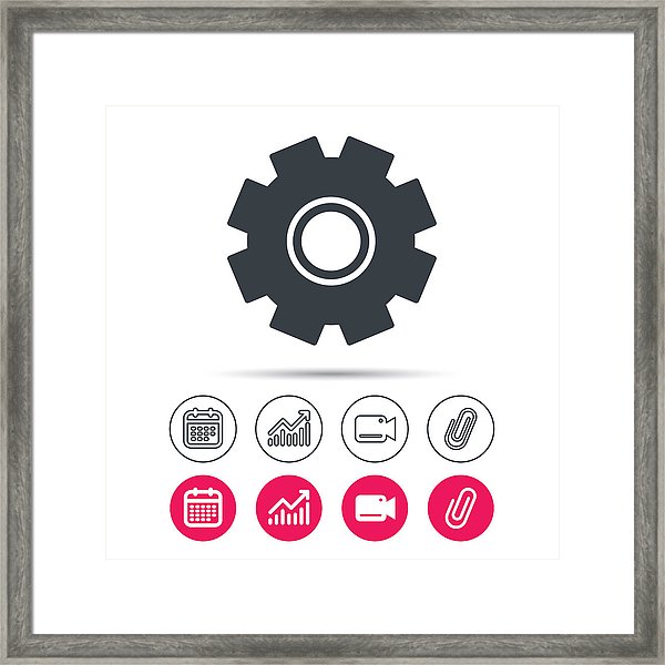 600x600 Cogwheel Icon Repair Service Sign Framed Print