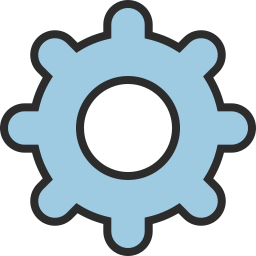 256x256 Cog Icon Outline Filled