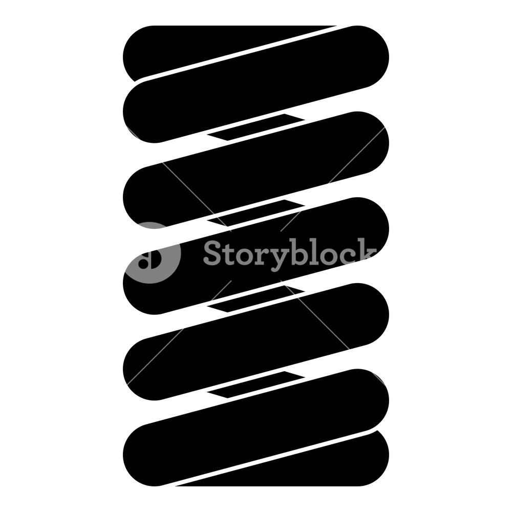 1000x1000 Spring Coil Icon Black Color Vector Illustration Flat Style Simple